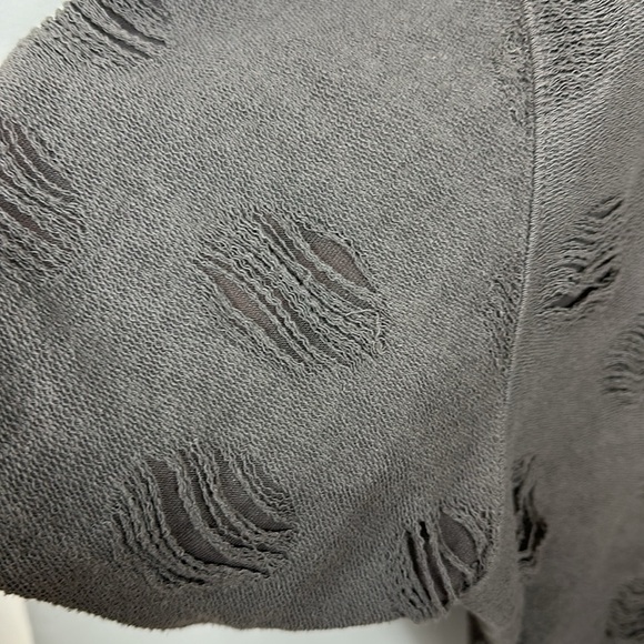 Zara Grey Dolman Short Sleeveeve Ripped Distressed Sweater Sz S - Picture 5 of 10